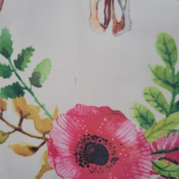 White Chiffon Kimono Oversized S/M Colorful Floral Boho Bull Skull Western Girly - Picture 6 of 7